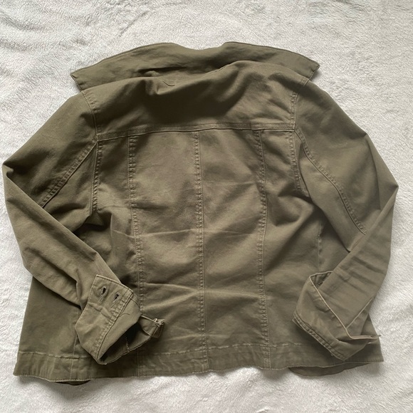 Green Stretch Denim Jacket - Picture 3 of 3